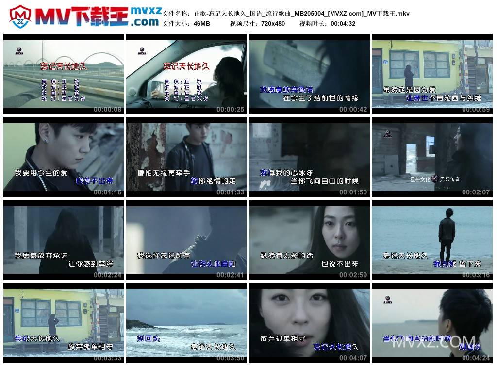 正歌-忘记天长地久_国语_流行歌曲_MB205004